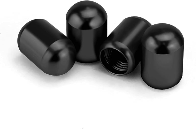 JUSTTOP 4PCS Car Tire Valve Stem Caps, Air Caps Cover, Universal for Cars, SUVs, Bike, Trucks and Motorcycles, Car Wheel & Tire Exterior Accessories-Black - Image 1